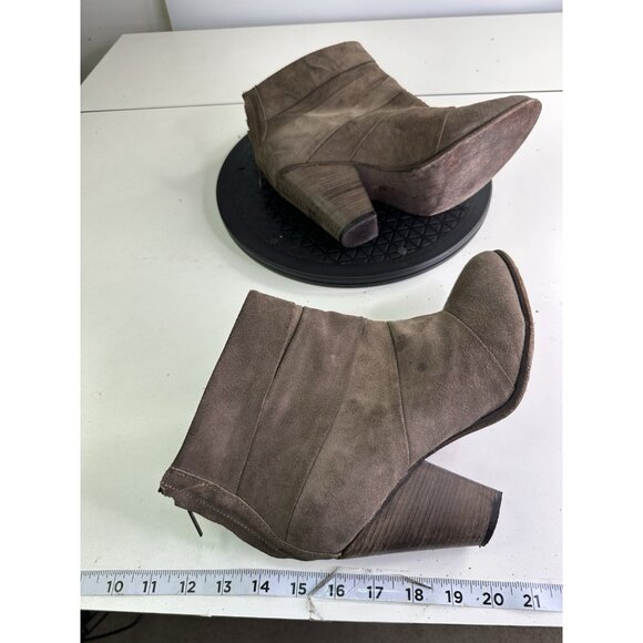STEVE MADDEN "Arrena" Leather Suede Tan Boots Booties Size 10M - Picture 8 of 9